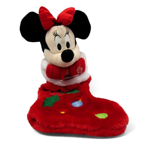 DISNEY MINNIE Mouse Plush Christmas Stocking 3D With Lights And Music 21" - Picture 2 of 7